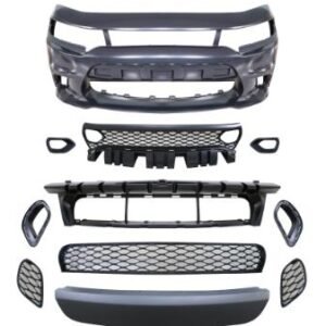 Reinforced Front Bumper Assembly for Dodge Charger Hellcat 2019 with 1000HP-Capable Cooling Architecture & Track-Validated Aero Profile